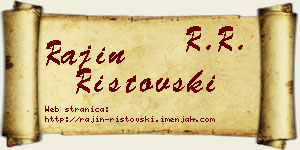Rajin Ristovski vizit kartica